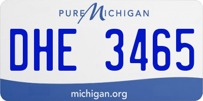 MI license plate DHE3465
