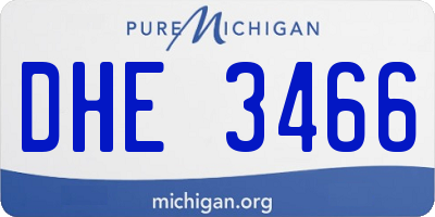 MI license plate DHE3466