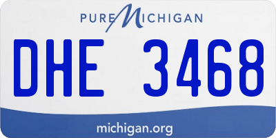 MI license plate DHE3468