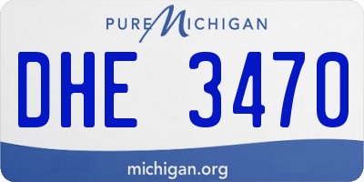 MI license plate DHE3470