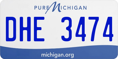 MI license plate DHE3474