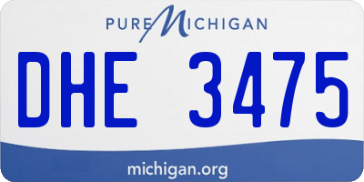 MI license plate DHE3475