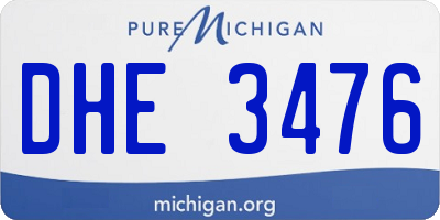 MI license plate DHE3476