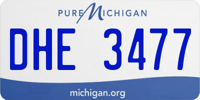 MI license plate DHE3477
