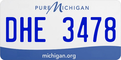 MI license plate DHE3478