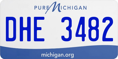 MI license plate DHE3482