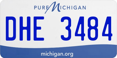 MI license plate DHE3484