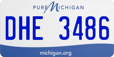MI license plate DHE3486