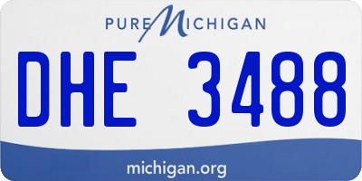 MI license plate DHE3488
