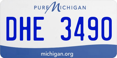 MI license plate DHE3490
