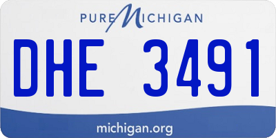 MI license plate DHE3491