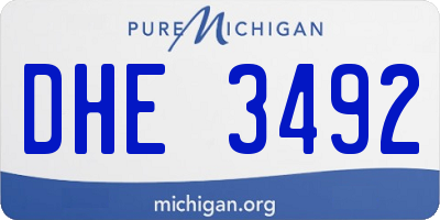 MI license plate DHE3492