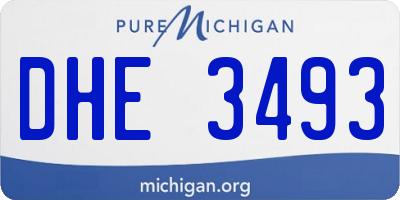 MI license plate DHE3493