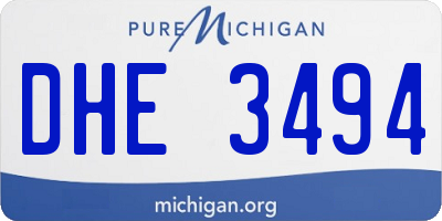 MI license plate DHE3494