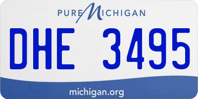 MI license plate DHE3495