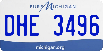 MI license plate DHE3496