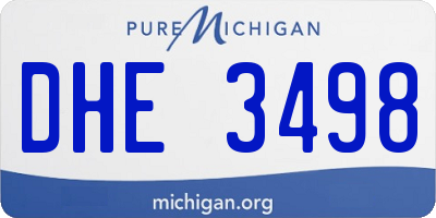 MI license plate DHE3498