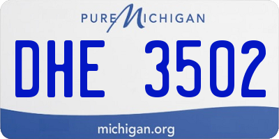 MI license plate DHE3502