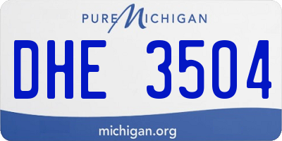 MI license plate DHE3504