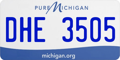 MI license plate DHE3505