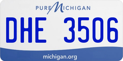 MI license plate DHE3506