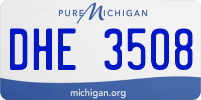 MI license plate DHE3508