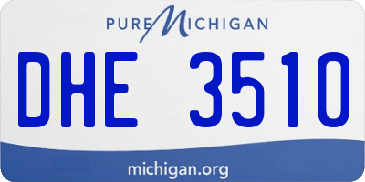 MI license plate DHE3510