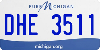MI license plate DHE3511