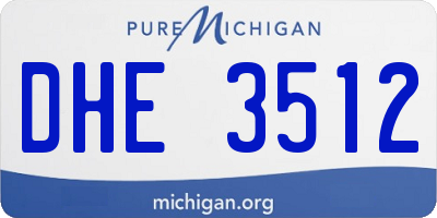 MI license plate DHE3512