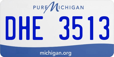 MI license plate DHE3513