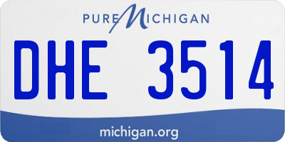 MI license plate DHE3514