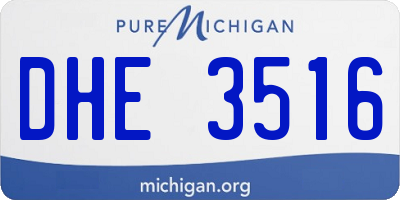 MI license plate DHE3516