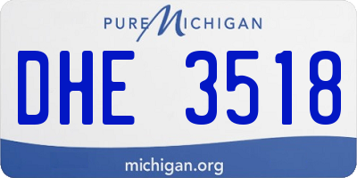 MI license plate DHE3518