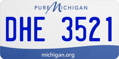 MI license plate DHE3521