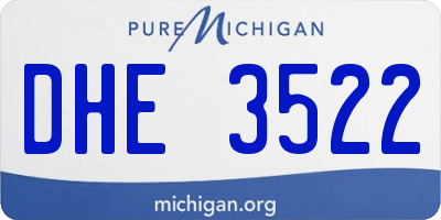 MI license plate DHE3522