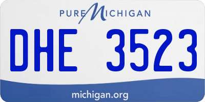 MI license plate DHE3523