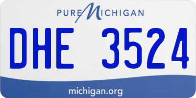 MI license plate DHE3524