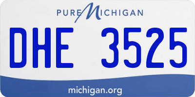 MI license plate DHE3525