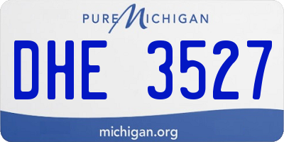 MI license plate DHE3527