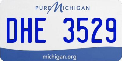 MI license plate DHE3529