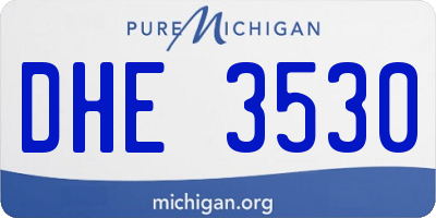 MI license plate DHE3530