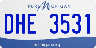 MI license plate DHE3531
