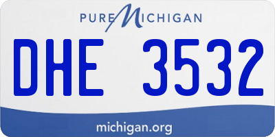 MI license plate DHE3532