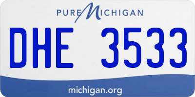 MI license plate DHE3533