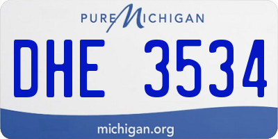 MI license plate DHE3534