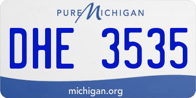 MI license plate DHE3535