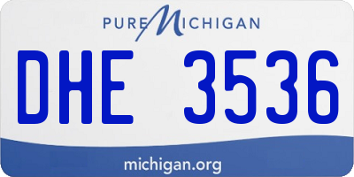 MI license plate DHE3536