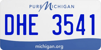 MI license plate DHE3541