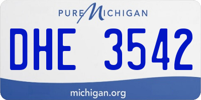 MI license plate DHE3542