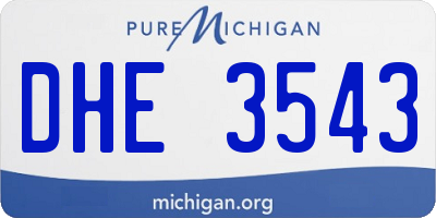MI license plate DHE3543